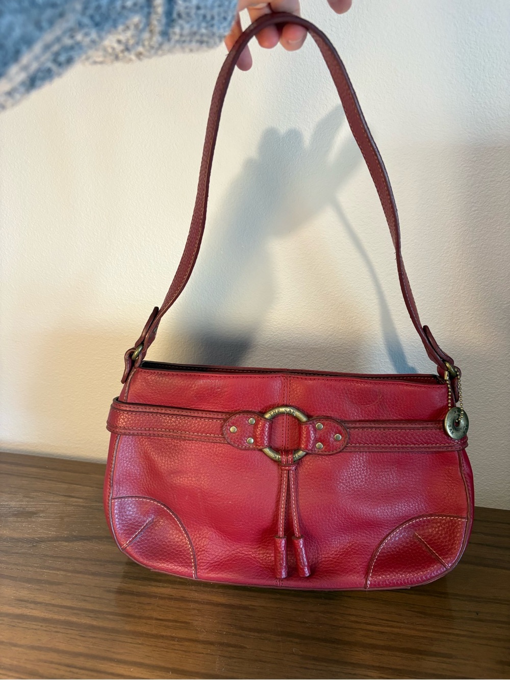 The Sak Julianna Red Pebble Leather Purse Bag Brass BRATZ Y2K COQUETTE GRUNGE
